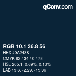 Color code: RGB 10.1 36.8 56 | qconv.com