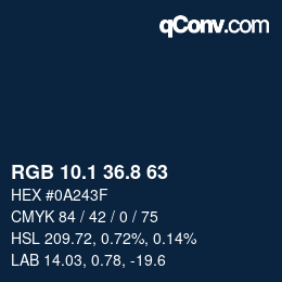 Color code: RGB 10.1 36.8 63 | qconv.com