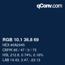 Color code: RGB 10.1 36.8 69 | qconv.com