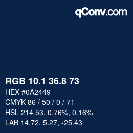 Color code: RGB 10.1 36.8 73 | qconv.com