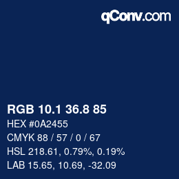 Color code: RGB 10.1 36.8 85 | qconv.com