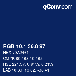 Color code: RGB 10.1 36.8 97 | qconv.com