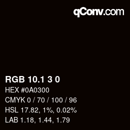 カラーコード: RGB 10.1 3 0 | qconv.com
