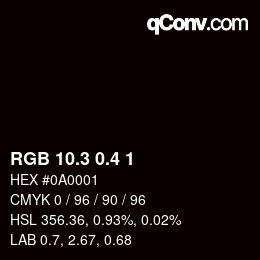 カラーコード: RGB 10.3 0.4 1 | qconv.com