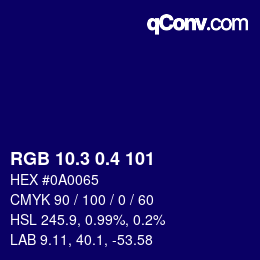 カラーコード: RGB 10.3 0.4 101 | qconv.com