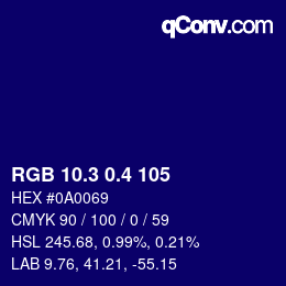 カラーコード: RGB 10.3 0.4 105 | qconv.com