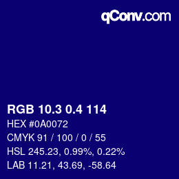 カラーコード: RGB 10.3 0.4 114 | qconv.com
