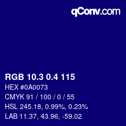 カラーコード: RGB 10.3 0.4 115 | qconv.com