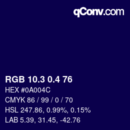 カラーコード: RGB 10.3 0.4 76 | qconv.com