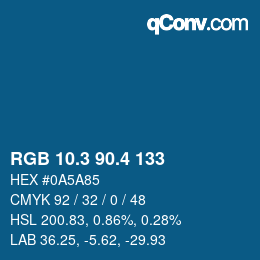カラーコード: RGB 10.3 90.4 133 | qconv.com