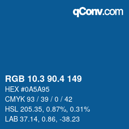 カラーコード: RGB 10.3 90.4 149 | qconv.com