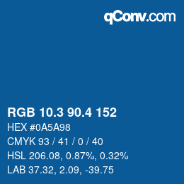カラーコード: RGB 10.3 90.4 152 | qconv.com