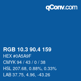 カラーコード: RGB 10.3 90.4 159 | qconv.com