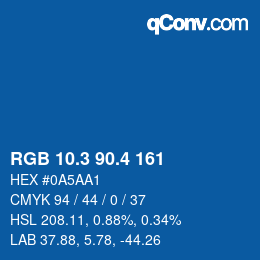 カラーコード: RGB 10.3 90.4 161 | qconv.com