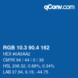 カラーコード: RGB 10.3 90.4 162 | qconv.com