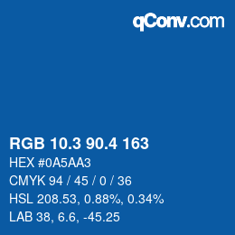 カラーコード: RGB 10.3 90.4 163 | qconv.com