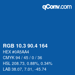 カラーコード: RGB 10.3 90.4 164 | qconv.com