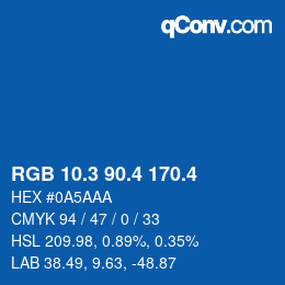 カラーコード: RGB 10.3 90.4 170.4 | qconv.com