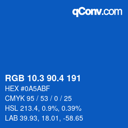 カラーコード: RGB 10.3 90.4 191 | qconv.com