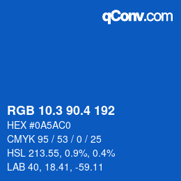 カラーコード: RGB 10.3 90.4 192 | qconv.com