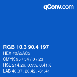 カラーコード: RGB 10.3 90.4 197 | qconv.com