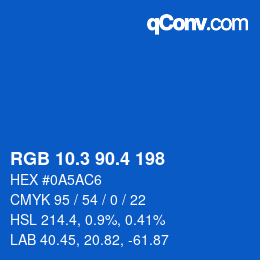 カラーコード: RGB 10.3 90.4 198 | qconv.com