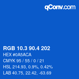 カラーコード: RGB 10.3 90.4 202 | qconv.com