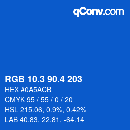 カラーコード: RGB 10.3 90.4 203 | qconv.com
