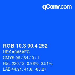 カラーコード: RGB 10.3 90.4 252 | qconv.com