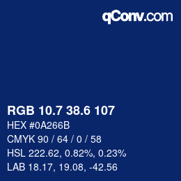 カラーコード: RGB 10.7 38.6 107 | qconv.com