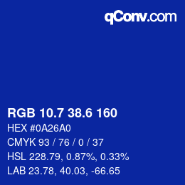 カラーコード: RGB 10.7 38.6 160 | qconv.com