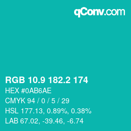 Color code: RGB 10.9 182.2 174 | qconv.com