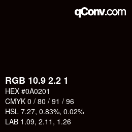 Farbcode: RGB 10.9 2.2 1 | qconv.com