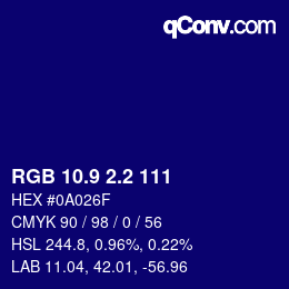 カラーコード: RGB 10.9 2.2 111 | qconv.com