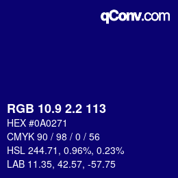 カラーコード: RGB 10.9 2.2 113 | qconv.com