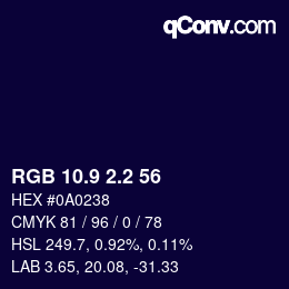 Color code: RGB 10.9 2.2 56 | qconv.com
