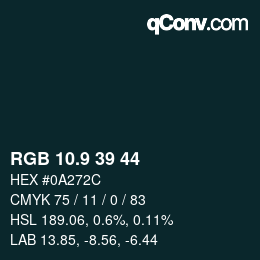 カラーコード: RGB 10.9 39 44 | qconv.com