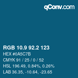 Color code: RGB 10.9 92.2 123 | qconv.com