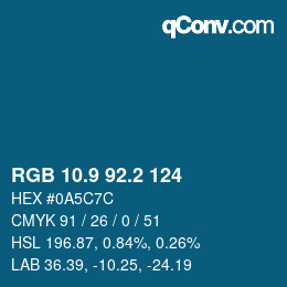 Color code: RGB 10.9 92.2 124 | qconv.com