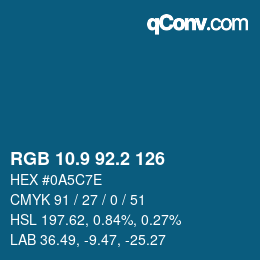 Color code: RGB 10.9 92.2 126 | qconv.com