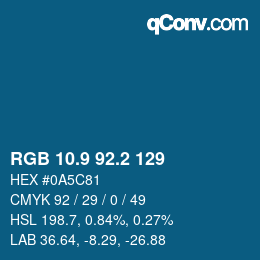Color code: RGB 10.9 92.2 129 | qconv.com