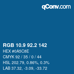 Color code: RGB 10.9 92.2 142 | qconv.com