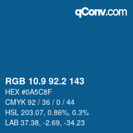 Color code: RGB 10.9 92.2 143 | qconv.com