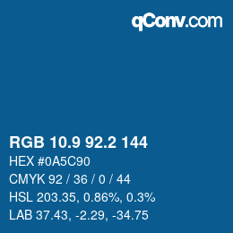 Color code: RGB 10.9 92.2 144 | qconv.com