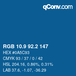 Farbcode: RGB 10.9 92.2 147 | qconv.com