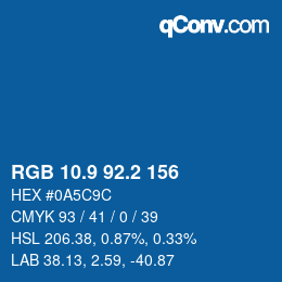 Color code: RGB 10.9 92.2 156 | qconv.com