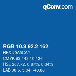 Farbcode: RGB 10.9 92.2 162 | qconv.com