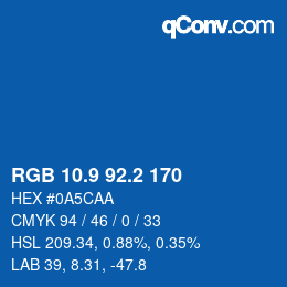 Color code: RGB 10.9 92.2 170 | qconv.com