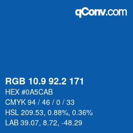 Color code: RGB 10.9 92.2 171 | qconv.com