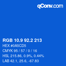 Color code: RGB 10.9 92.2 213 | qconv.com